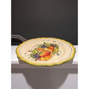 Stunning Vintage Bristow Malta Ceramic Plate – Italian Floral Design 13 Inches